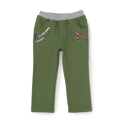 乗り物ロング丈ストレートパンツ （カーキ）｜詳細画像
