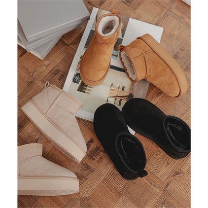 コウベレタス KOBE LETTUCE 厚底ムートンブーツ [H577] （スエードベージュ）｜詳細画像