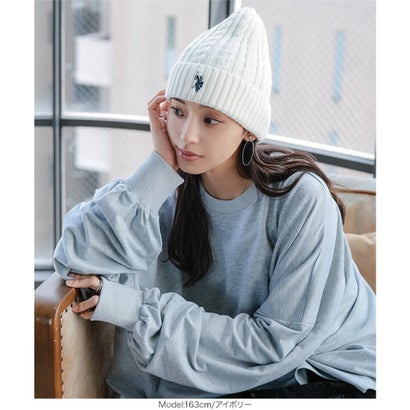 [ U.S. POLO ASSN. ] ケーブルニット帽[J1224] （グレー）｜詳細画像