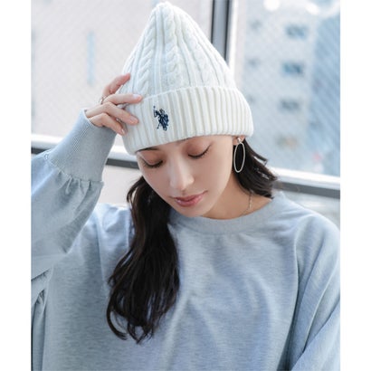 [ U.S. POLO ASSN. ] ケーブルニット帽[J1224] （アイボリー）｜詳細画像