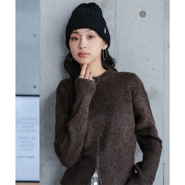 [ U.S. POLO ASSN. ] ケーブルニット帽[J1224] （ブラック）