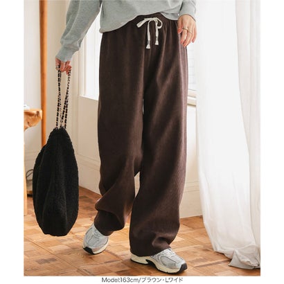 M L 裏ボアコーデュロイワイドパンツ【ワイド】 [M4324] （ホワイト）｜詳細画像