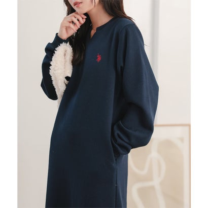 [ U.S. POLO ASSN. ] 裏起毛ワンピース【キーネック】[ 選べるタイプ ] [E3619] （ネイビー）｜詳細画像