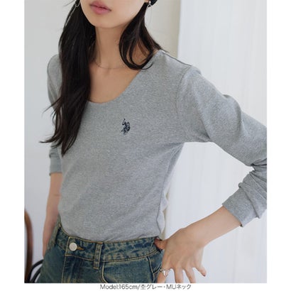[ U.S. POLO ASSN. ] 長袖Tシャツ【Uネック】[ M L 選べるタイプ] [C8046] （ブラック）｜詳細画像