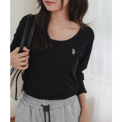 [ U.S. POLO ASSN. ] 長袖Tシャツ【Uネック】[ M L 選べるタイプ] [C8046] （ブラック）｜詳細画像