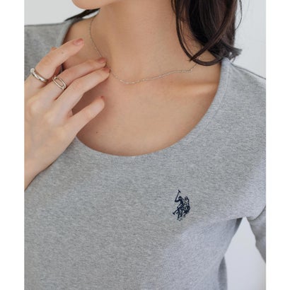 [ U.S. POLO ASSN. ] 長袖Tシャツ【Uネック】[ M L 選べるタイプ] [C8046] （杢グレー）｜詳細画像