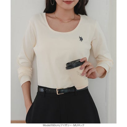 [ U.S. POLO ASSN. ] 長袖Tシャツ【Uネック】[ M L 選べるタイプ] [C8046] （杢グレー）｜詳細画像