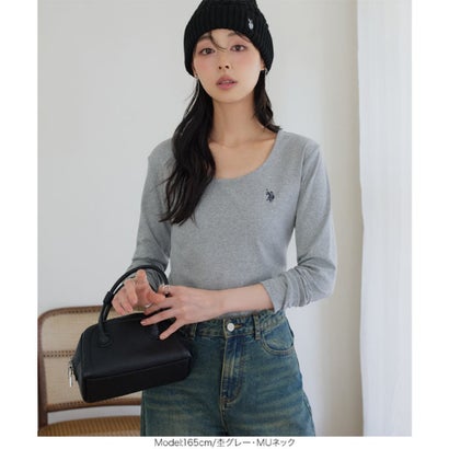 [ U.S. POLO ASSN. ] 長袖Tシャツ【Uネック】[ M L 選べるタイプ] [C8046] （アイボリー）｜詳細画像