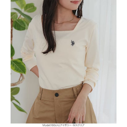 [ U.S. POLO ASSN. ] 長袖Tシャツ【スクエア】[ M L 選べるタイプ] [C8046] （杢グレー）｜詳細画像