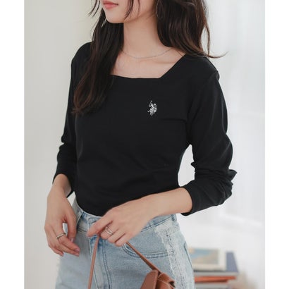 [ U.S. POLO ASSN. ] 長袖Tシャツ【スクエア】[ M L 選べるタイプ] [C8046] （ブラック）｜詳細画像