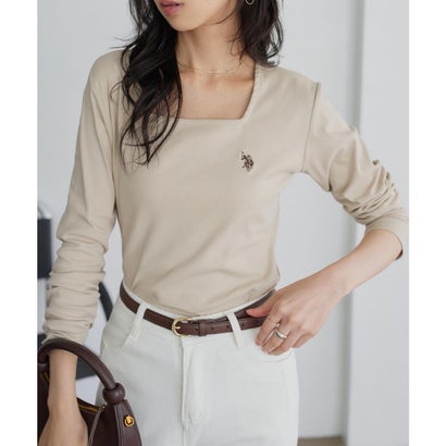 [ U.S. POLO ASSN. ] 長袖Tシャツ【スクエア】[ M L 選べるタイプ] [C8046] （グレージュ）｜詳細画像