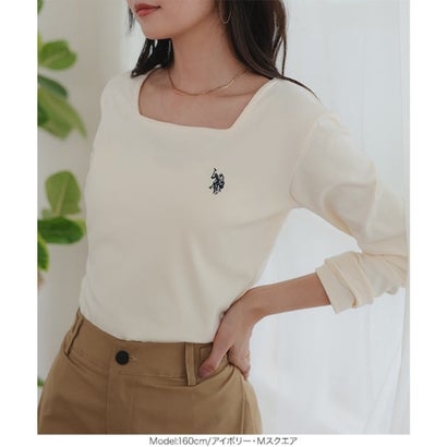 [ U.S. POLO ASSN. ] 長袖Tシャツ【スクエア】[ M L 選べるタイプ] [C8046] （グレージュ）｜詳細画像