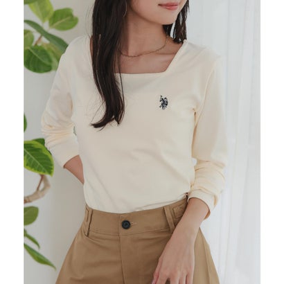 [ U.S. POLO ASSN. ] 長袖Tシャツ【スクエア】[ M L 選べるタイプ] [C8046] （アイボリー）｜詳細画像