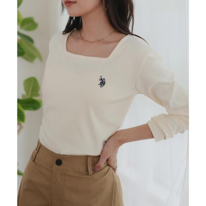 [ U.S. POLO ASSN. ] 長袖Tシャツ【スクエア】[ M L 選べるタイプ] [C8046] （アイボリー）｜詳細画像