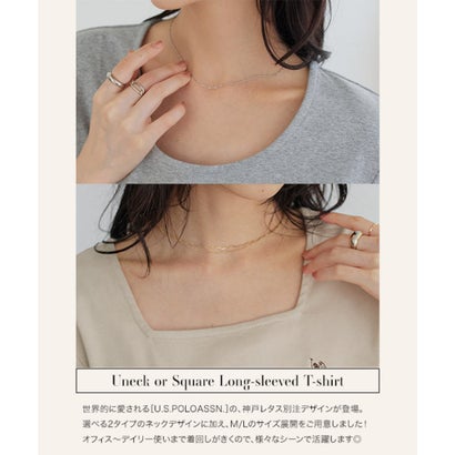 [ U.S. POLO ASSN. ] 長袖Tシャツ【スクエア】[ M L 選べるタイプ] [C8046] （アイボリー）｜詳細画像