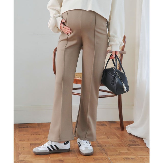 [ mamaレタス ] マタニティセンターシームストレートパンツ [M4494] （モカーキ）