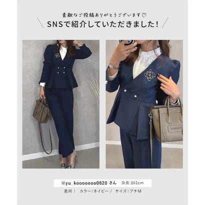 [ セレモニー ][ Petitle / プチレ ] 3点セット スカラップジャケット × シアーブラウス × ワイドパンツ【エクストラプチ】 [X503] （ブラック）｜詳細画像