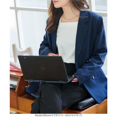 デザインブラウス【スクエアネック】 [C6409] （ピンクパープル）｜詳細画像