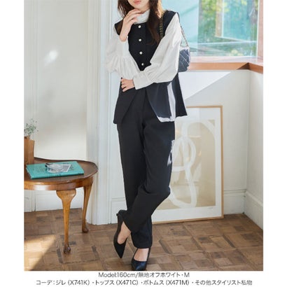 [ セレモニー ]【プチ】 [ Petitle / プチレ ] ブラウス (単品)【プチ】 [X471C] （無地ネイビー）｜詳細画像