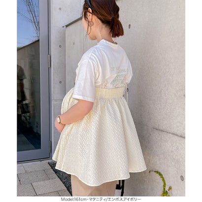 コウベレタス KOBE LETTUCE [ mamaレタス ] チューブストラップキャミブラウス [C6699] （花柄ブラック）｜詳細画像