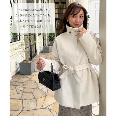コウベレタス KOBE LETTUCE [ 岡部あゆみさんコラボ ] 袖ファスナー付きミドル丈コート【ノーカラー】[選べる2タイプ] [K1464] （ブラック）｜詳細画像