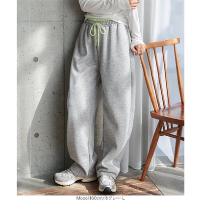 [ 裏起毛 ] 裏ボア配色スウェットパンツ[ M L 選べるサイズ ] [M4478] （ネイビー）｜詳細画像