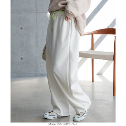 [ 裏起毛 ] 裏ボア配色スウェットパンツ[ M L 選べるサイズ ] [M4478] （ブラック）｜詳細画像