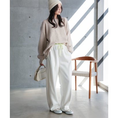 コウベレタス KOBE LETTUCE [ 裏起毛 ] 裏ボア配色スウェットパンツ[ M L 選べるサイズ ] [M4478] （ホワイト）｜詳細画像