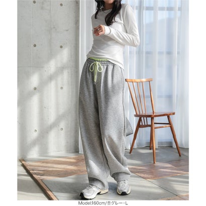 コウベレタス KOBE LETTUCE [ 裏起毛 ] 裏ボア配色スウェットパンツ[ M L 選べるサイズ ] [M4478] （ホワイト）｜詳細画像