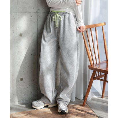 [ 裏起毛 ] 裏ボア配色スウェットパンツ[ M L 選べるサイズ ] [M4478] （杢グレー）｜詳細画像