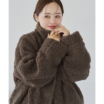 [田中亜希子さんコラボ]  ボアジャケットコート [選べるサイズ] [K1476] （ブラウン）｜詳細画像