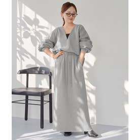 [ 田中亜希子さんコラボ ]  裏起毛ファスナースリットスウェットナロースカート [選べるサイズ] [M4483] （杢グレー）