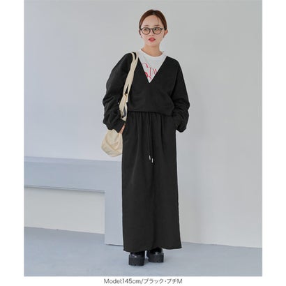 [ 田中亜希子さんコラボ ]  裏起毛ファスナースリットスウェットナロースカート [選べるサイズ] [M4483] （ブラウン）｜詳細画像