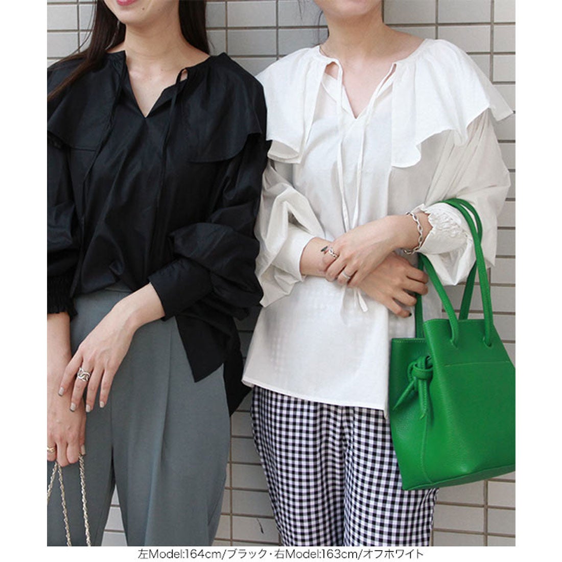 コウベレタス KOBE LETTUCE 前後2way胸元リボンビッグカラーブラウス [C5615] （ブラック） -ファッション通販 ...