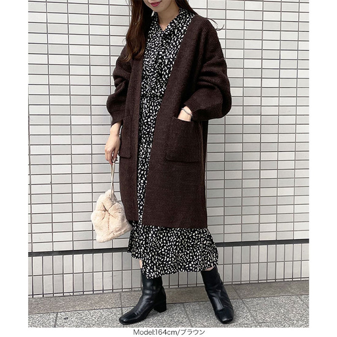 コウベレタス KOBE LETTUCE ニットガウンコート [C5618] （チャコール