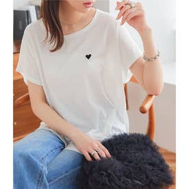 ゆったりリラックスTシャツ【ハート刺繍】 【選べる刺繍orロゴ】  [C2000] （オフホワイト）