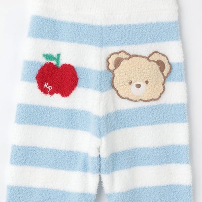 【ウォッシャブル】 もこもこ くまワッペン ロングパンツ （サックス）｜詳細画像