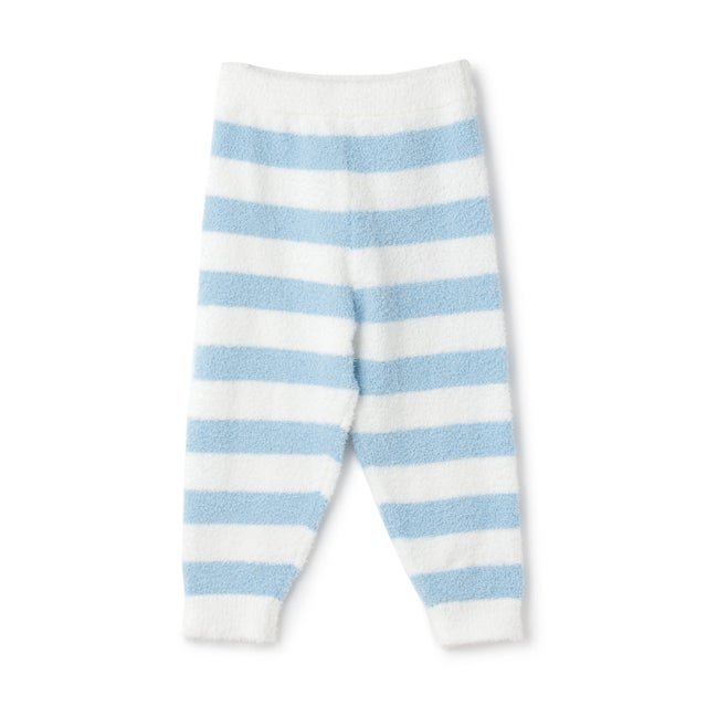 【ウォッシャブル】 もこもこ くまワッペン ロングパンツ （サックス）
