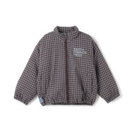 マイクロチェック 中綿ジャケット （コゲ茶）
