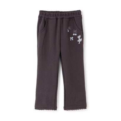 裏シャギー レース付き ロングパンツ （チャコール）｜詳細画像