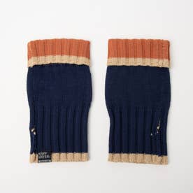 配色 ニット ハンドウォーマー （NAVY）