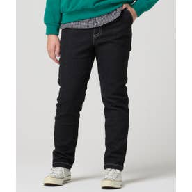 裏起毛 カラー デニムパンツ （BLACK）