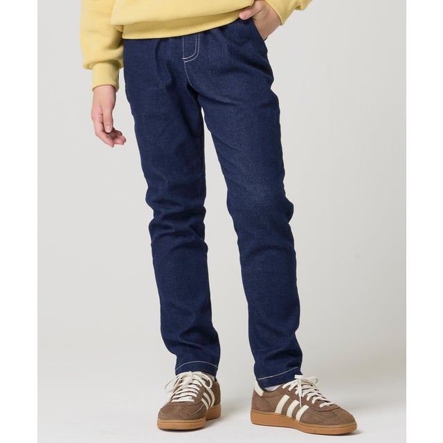裏起毛 カラー デニムパンツ （NAVY）