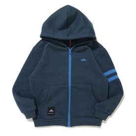裏起毛 あたたか袖ライン パーカー （NAVY）