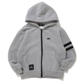 裏起毛 あたたか袖ライン パーカー （GRAY）