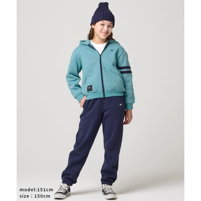 クリフ メイヤー KRIFF MAYER 裏起毛 あたたか袖ライン パーカー （SAX）｜詳細画像