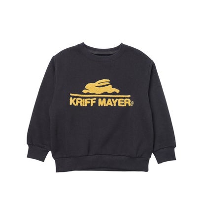 クリフ メイヤー KRIFF MAYER サガラ 刺繍 裏起毛 クルー( ロゴ ) （CHARCOAL）｜詳細画像