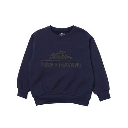 クリフ メイヤー KRIFF MAYER サガラ 刺繍 裏起毛 クルー( ロゴ ) （NAVY）｜詳細画像