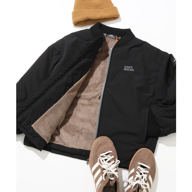 裏ふわ中綿スタジャン （BLACK）