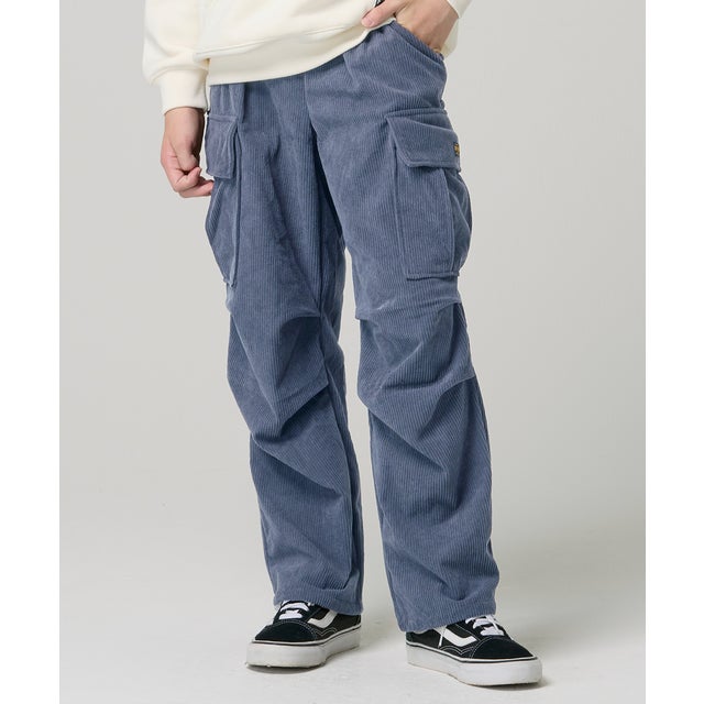 裏起毛 コーデュロイ カーゴパンツ （BLUE）